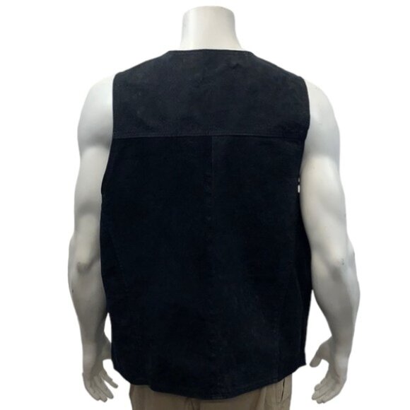 NRA Authentic Leather Gear Vest Concealed Carry Black Suede w/Snap Men's Large - Picture 6 of 11